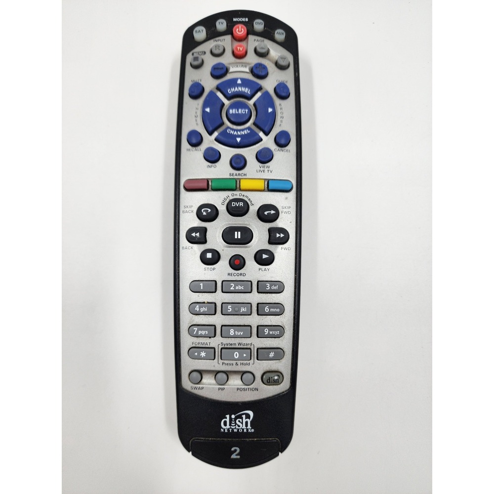 Dish Network 21.0 IR/UHF Pro Remote Control EchoStar 173954 DKNFSK03 SilverBlack